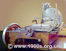 Old style bacon slicer, as used and as on counter display in grocers shops in the middle years of the 20th century