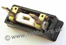 Fuse holder mid 20th century UK, photographed at an angle better to shows its structure.