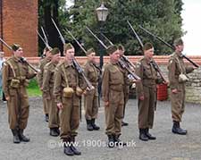1940s Home Guard re-enactment with fixed bayonets