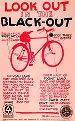 Poster labelling the requirements for dimming bicycle lights in the WW2 blackout