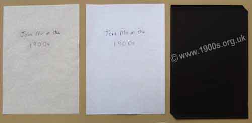 flimsy paper showing writing copied with carbon paper