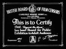 Film censor certificate, as shown at the beginning of every cinema performance, mid 20th century, UK