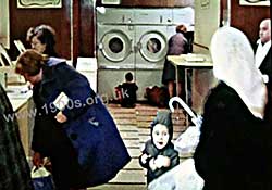 inside an old laundrette