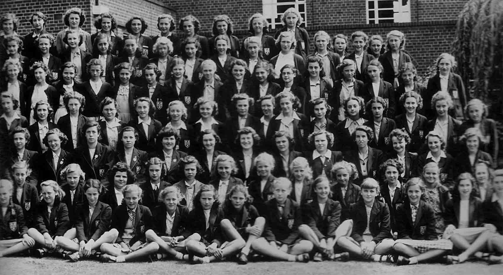 Fifth and final section of the 1949 school photograph for Copthall County Grammar School