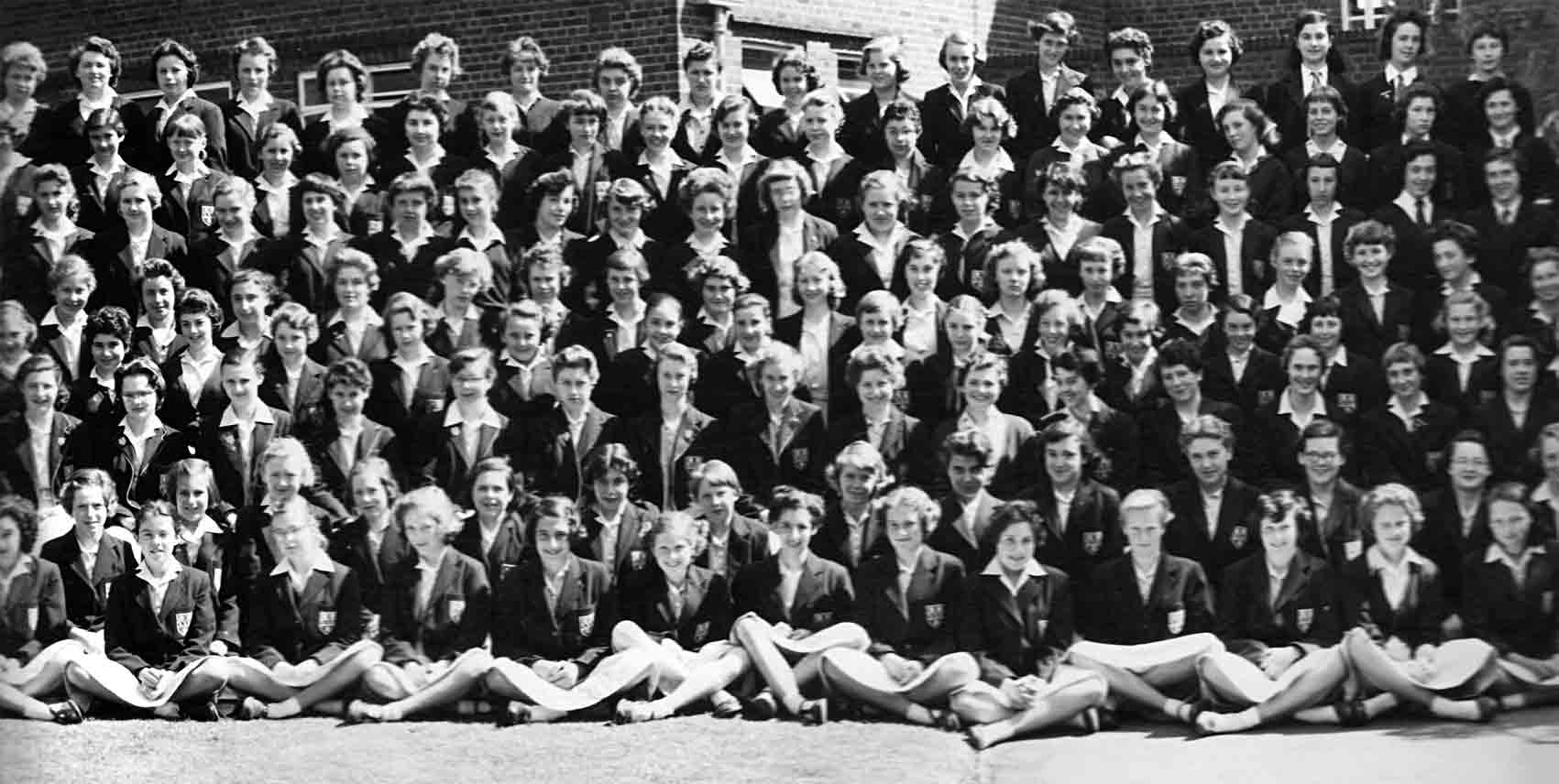 Fifth section of the 1957 School photograph for Copthall County Grammar School