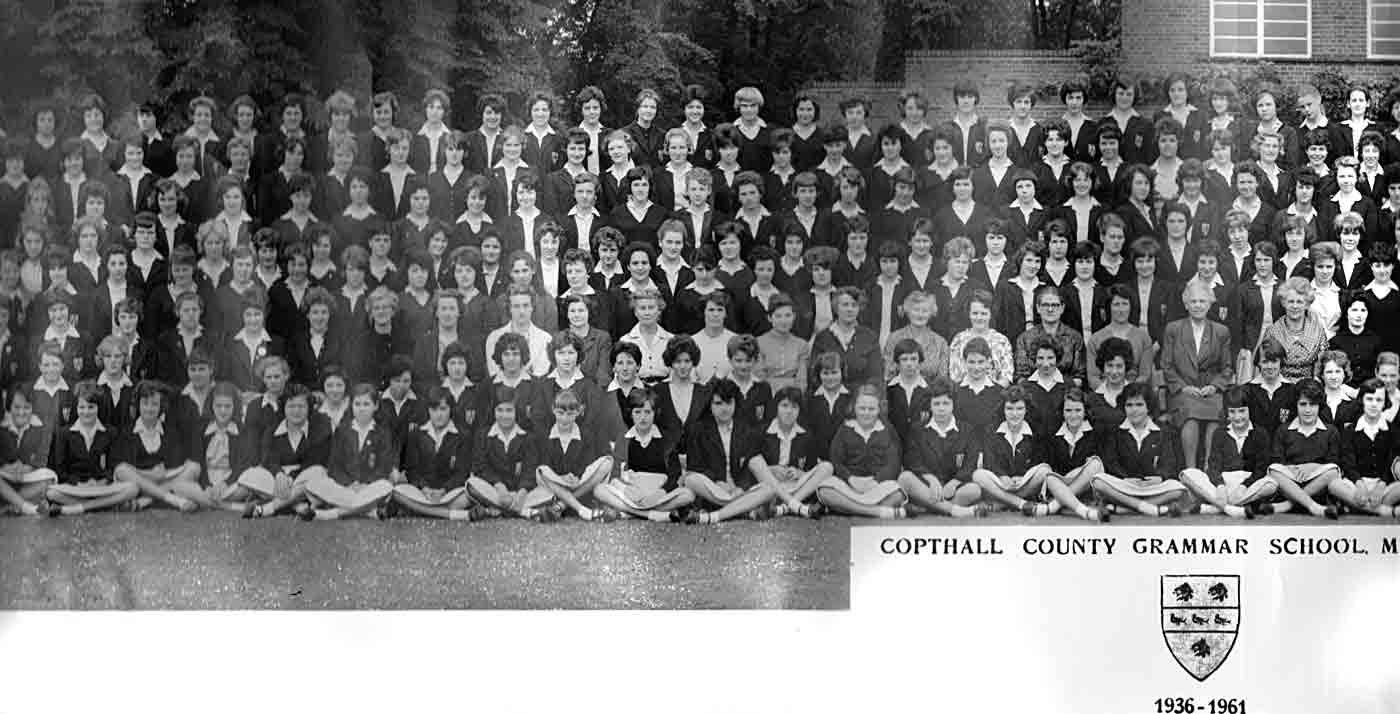 Third left section of the 1961 School photograph for Copthall County Grammar School