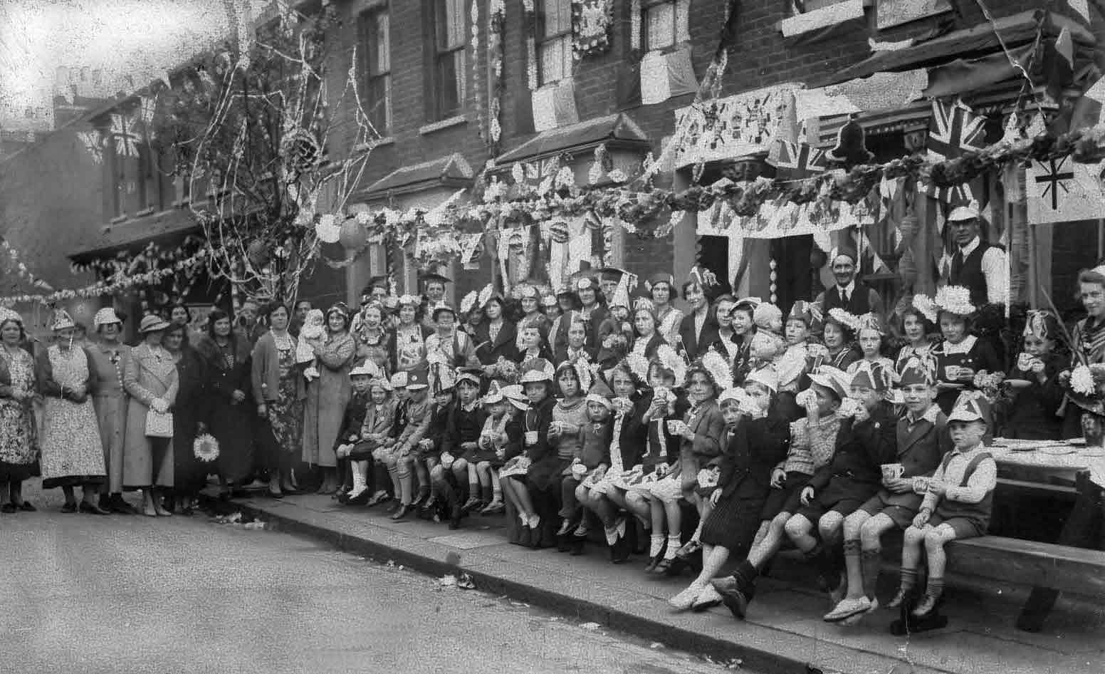 street party celebrating the coronation of King George VI