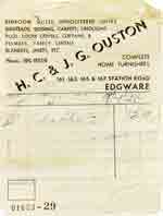 1940 receipt for a pair of sheets