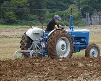 Tractor ploughing