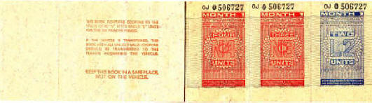 inside front cover and first page of book of 1973 petrol tokens, thumbnail
