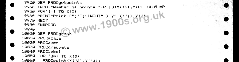 Printout from a vintage dot-matrix printer