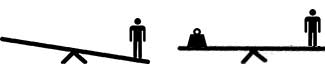 prinple of balance scale - man being weighed