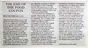 newspaper cutting on the end of rationing in Britain