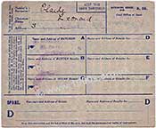 British WW1 food ration card, 1918