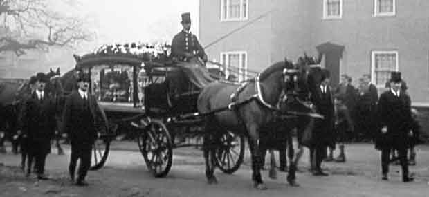 Victorian or Edwardian funeral procession with mourners 1 of 2