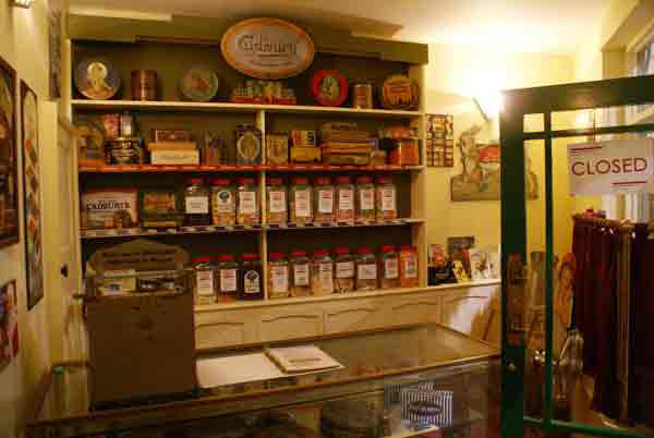 Reconstruction of inside an early 1900s sweet shop