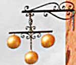 Three gold balls: the sign of a pawnbrokers shop