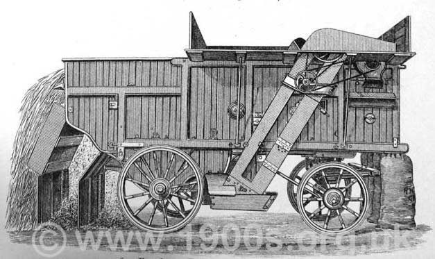 Detailed schematic diagram of an old threshing machine