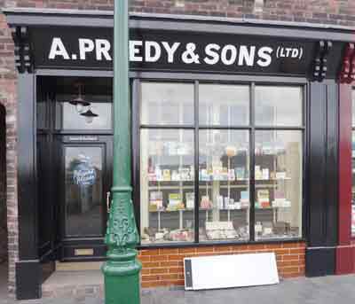 Museum reproduction of a British tobacconist shop c1920