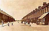 Victorian street of terraced working class houses