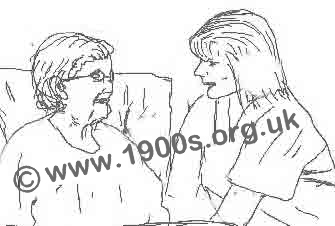 talking to an elderly person