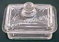 old glass butter dish